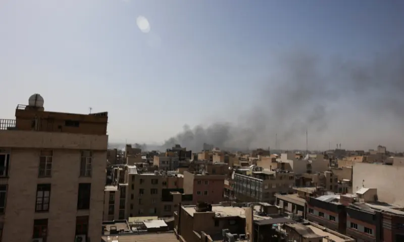 Smoke rises following an explosion, after Israel and the US launched strikes on Iran, in Tehran, Iran, February 28, 2026. &mdash; Reuters