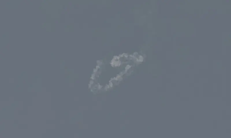 Smoke from a reported rocket interception is seen over the sky in Dubai on February 28, 2026. — AFP