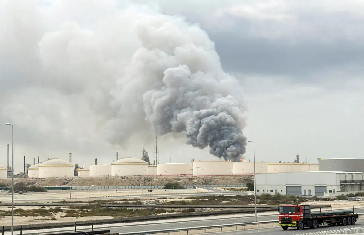 Smoke rises following a strike on the Bapco Oil Refinery, amid the U.S.-Israeli conflict with Iran, on Sitra Island Bahrain, March 9, 2026. — Reuters