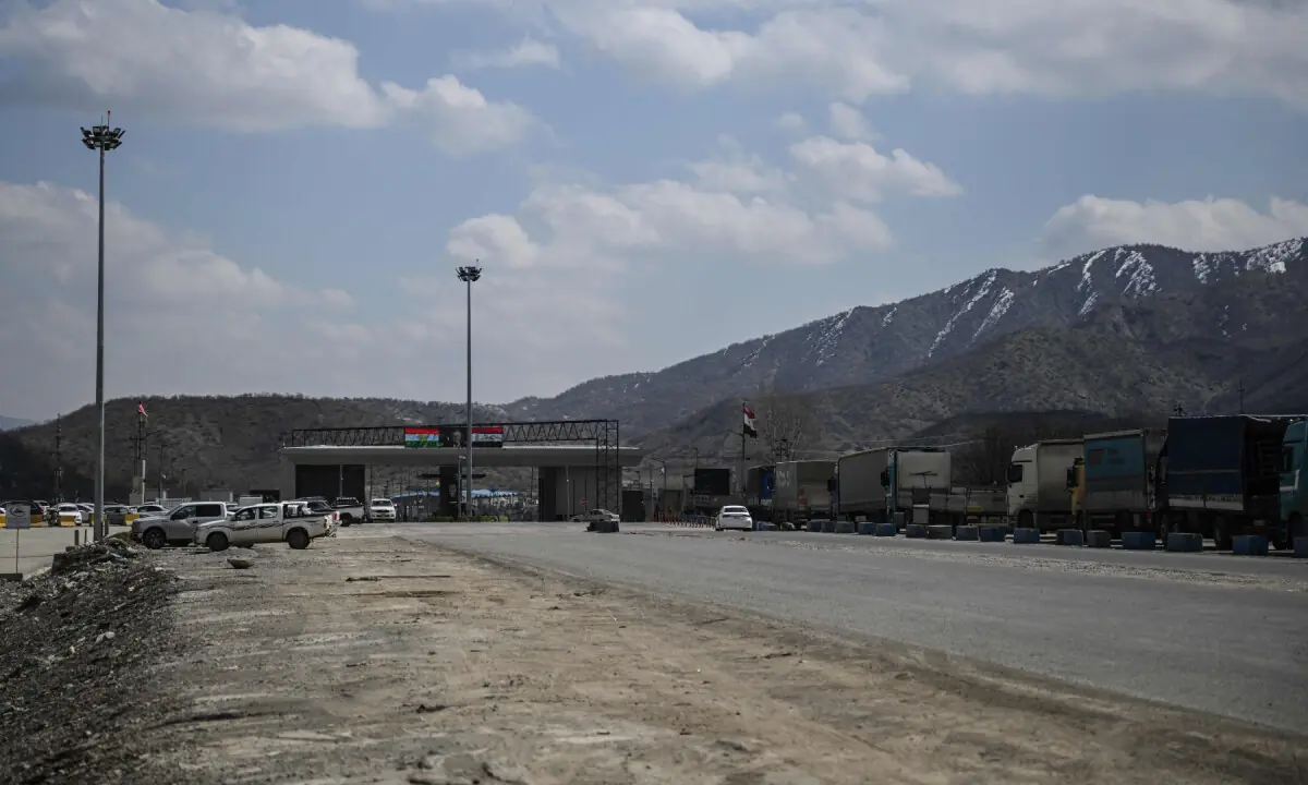 A photograph shows the Iraq-Iran border crossing of Bashmagh near Sulaimaniyah in Iraq&rsquo;s autonomous Kurdistan region on March 11, 2026. &mdash; AFP