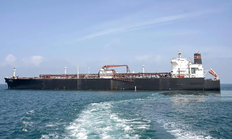 Indian vessel &lsquo;Nanda Devi&rsquo; carrying liquefied petroleum gas (LPG) arrives at Vadinar Port in the Jamnagar district of Gujarat state on March 17, 2026 after Iran allowed it to pass through the Strait of Hormuz. &mdash; AFP