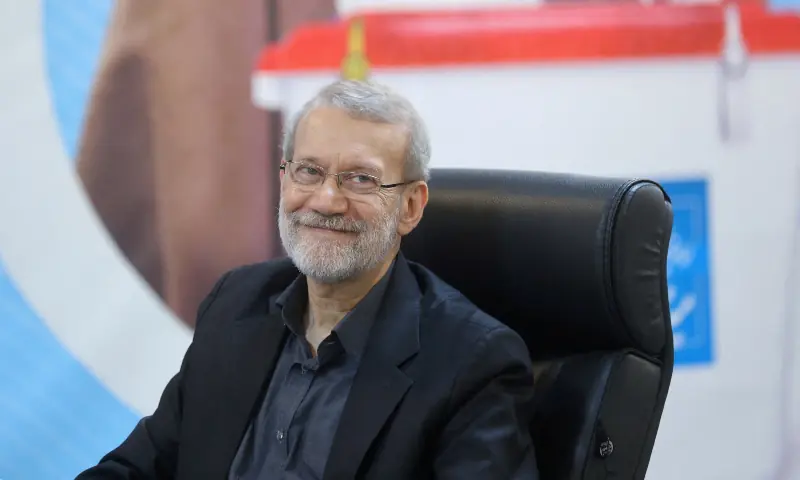 Ali Larijani, former speaker of the parliament of Iran, reacts as he registers as a candidate for the presidential election at the Interior Ministry, in Tehran on May 31, 2024. &mdash; WANA via Reuters