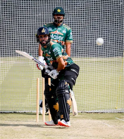LAHORE: Peshawar Zalmi’s Mohammad Haris bats in the nets during a training session at LCCA Ground on Tuesday.—Courtesy Peshawar Zalmi