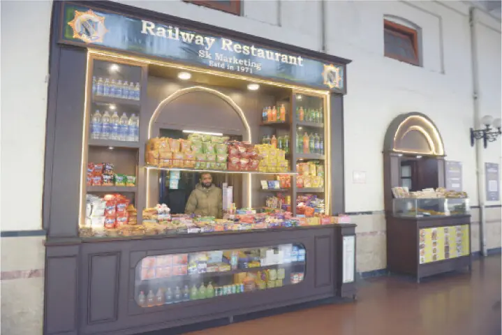 Old refreshment stall on platform No.1 adorns a new look.