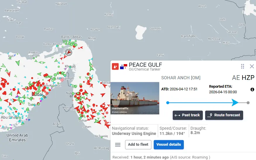Screengrab from marinetraffic.com