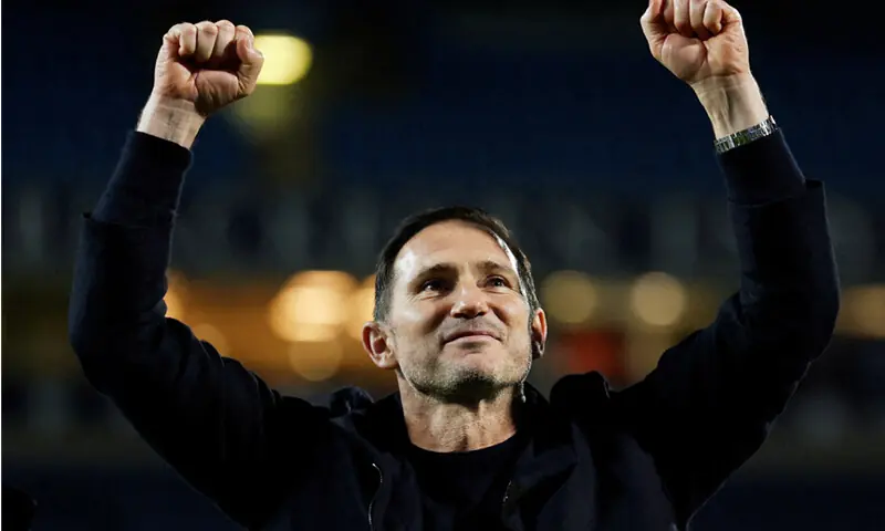  COVENTRY City manager Frank Lampard celebrates after winning promotion to the Premier League.&mdash;Reuters  