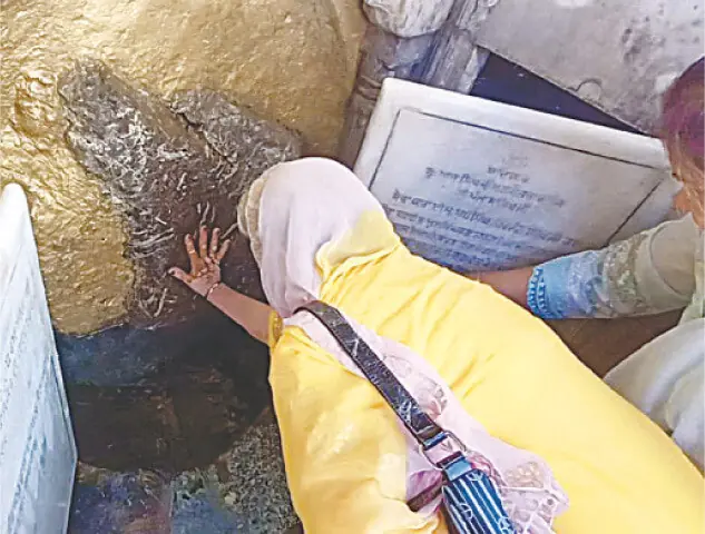  Devotees take a dip in a pond in Gurdwara Panja Sahib. 