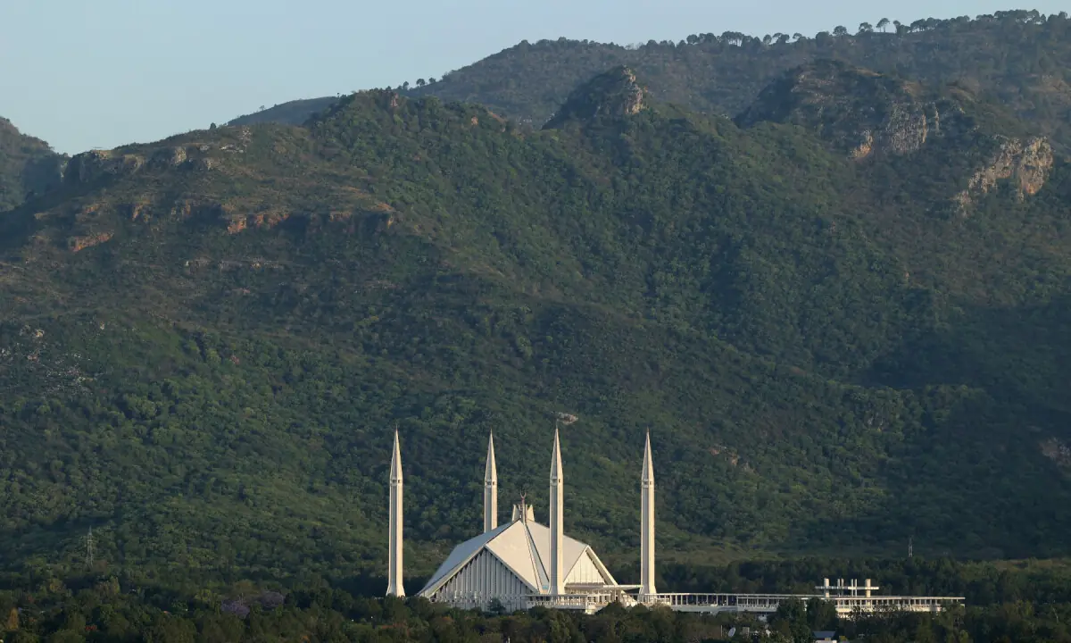 Faisal Masjid, as Pakistan prepares to host the United States and Iran for the second phase of peace talks in Islamabad on April 20, 2026. &mdash; Reuters