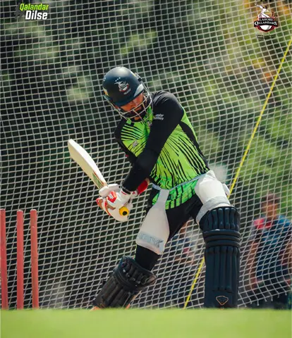   LAHORE Qalandars batter Sikandar Raza plays a shot during a net practice session at the LCCA Ground on Monday.&mdash;Courtesy Lahore Qalandars  