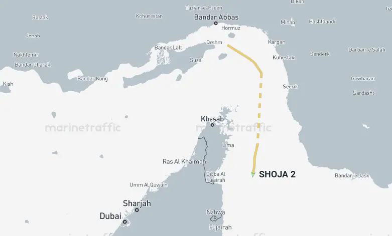  Screengrab via MarineTraffic 