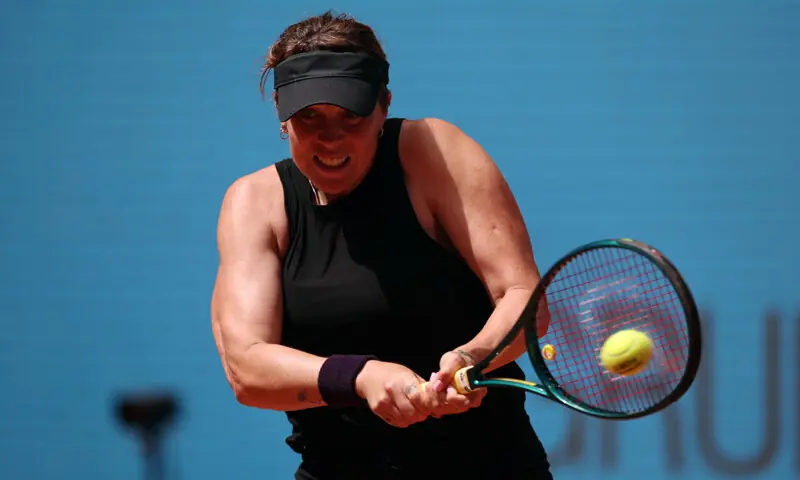  RUSSIA&rsquo;S Anastasia Pavlyuchenkova hits a return against Alexandra Eala of the Philippines during their Madrid Open match at Park Manzanares on Wednesday.&mdash;Reuters 