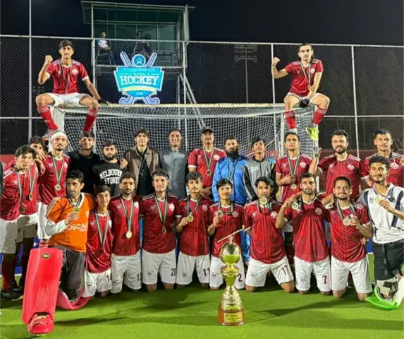   Bacha Khan Hockey Club celebrates after winning the 3rd Chief of Army Staff National Inter-Club Hockey Championship 2026 | Photo by the writer  