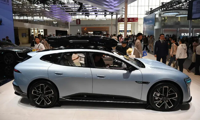 An Avatr 06T is displayed at the Beijing Auto Show in Beijing on April 26, 2026. &mdash; AFP