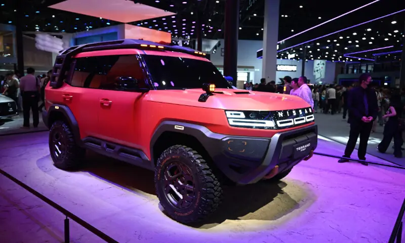 A Nissan Terrano PHEV concept is displayed at the Beijing Auto Show in Beijing on April 26, 2026. &mdash; AFP