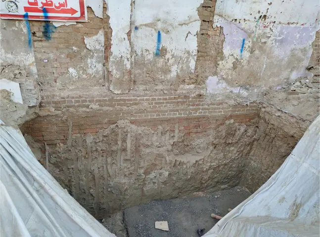   The deep base of the wall of the deorhi shows the strength of the structure.  