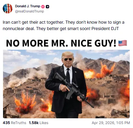  Screengrab via TruthSocial 