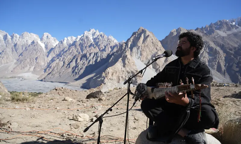  In &lsquo;Qataghani&rsquo;, Mujeeb Ruzik, who also teaches at the Leif Larsen Music Centre in Hunza, plays the rubab 