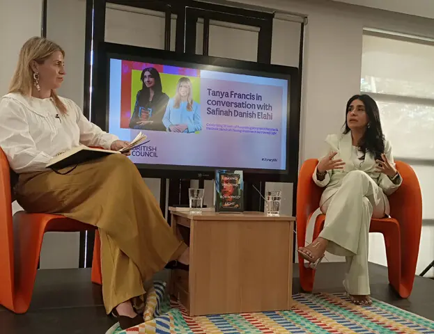  British journalist Tanya Francis speaks to Safinah Danish Elahi about her novel.&mdash;Photo by the writer 
