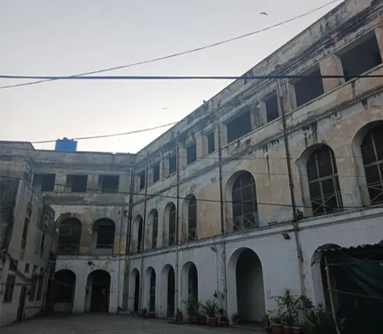    The timeworn structure of Ewing Hall awaits restoration and renewal   