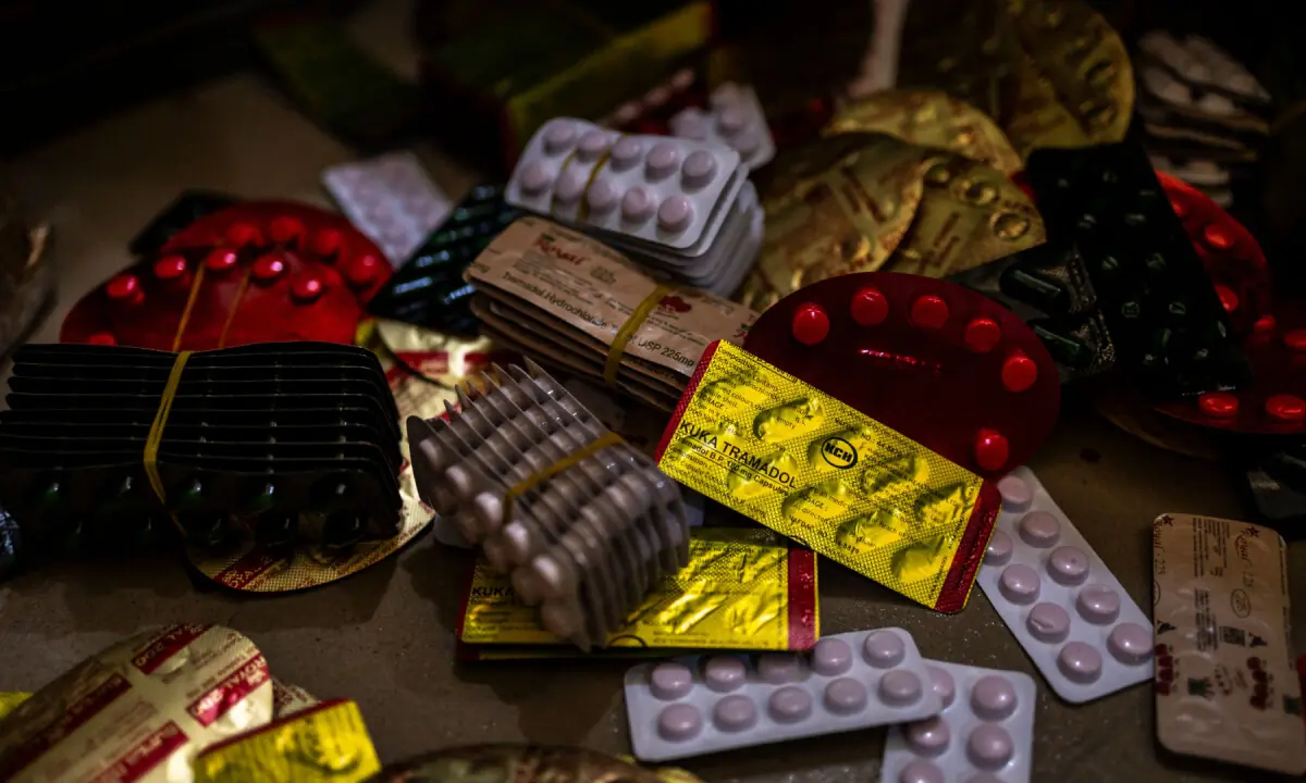 Seized Tapentadol tablets lie on the floor at the National Drug Law Enforcement Agency (NDLEA) facility in Lagos, on February 19, 2026. — AFP