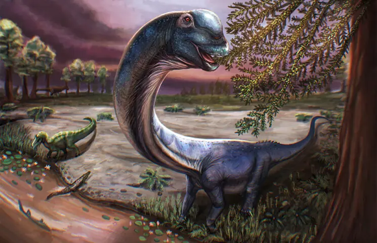 AN artist’s reconstruction of a sauropod dinosaur from the Cretaceous Period.—Reuters