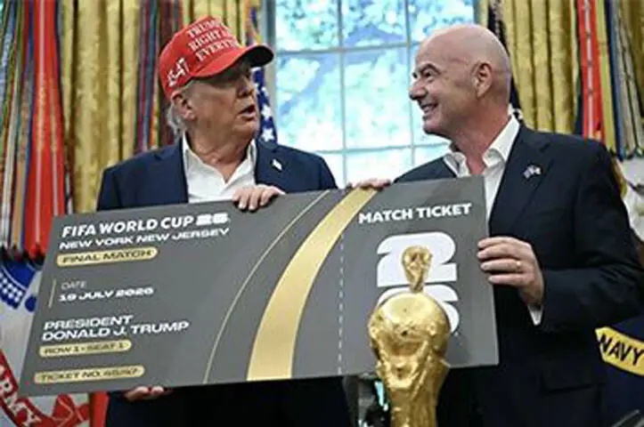  The 2026 Fifa World Cup final match ticket presented to US President Trump by Fifa President Gianni Infantino | AFP 