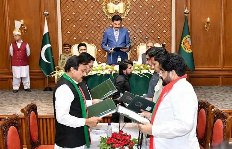 Five more administered  oath as KP ministers