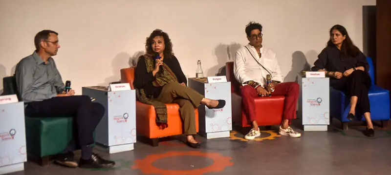  (From left) Moderator Christoph S. Sprung, Dr Asma Ibrahim, Amin Gulgee and Marvi Mazhar at the panel discussion. &mdash; Fahim Siddiqi / White Star 