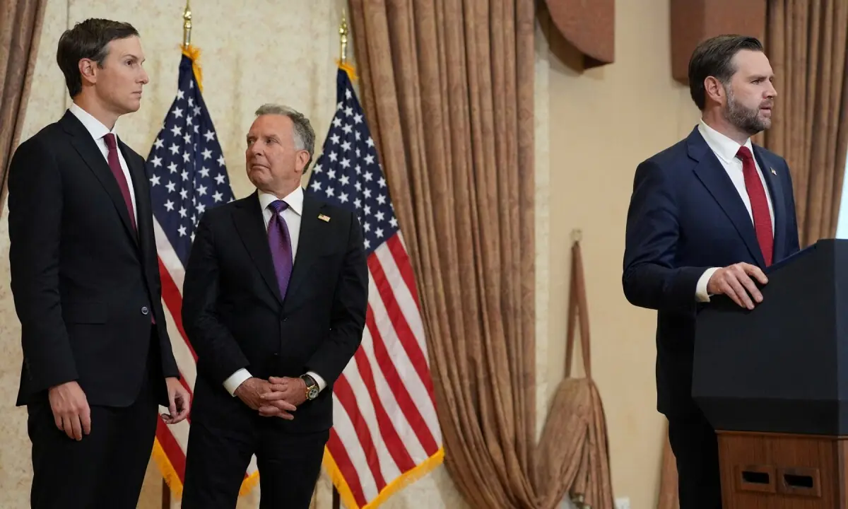 US Vice President JD Vance speaks during a news conference after meeting with representatives from Pakistan and Iran as Jared Kushner and Steve Witkoff, Special Envoy for Peace Missions, listen, on April 12, 2026 in Islamabad, Pakistan. —Reuters/File