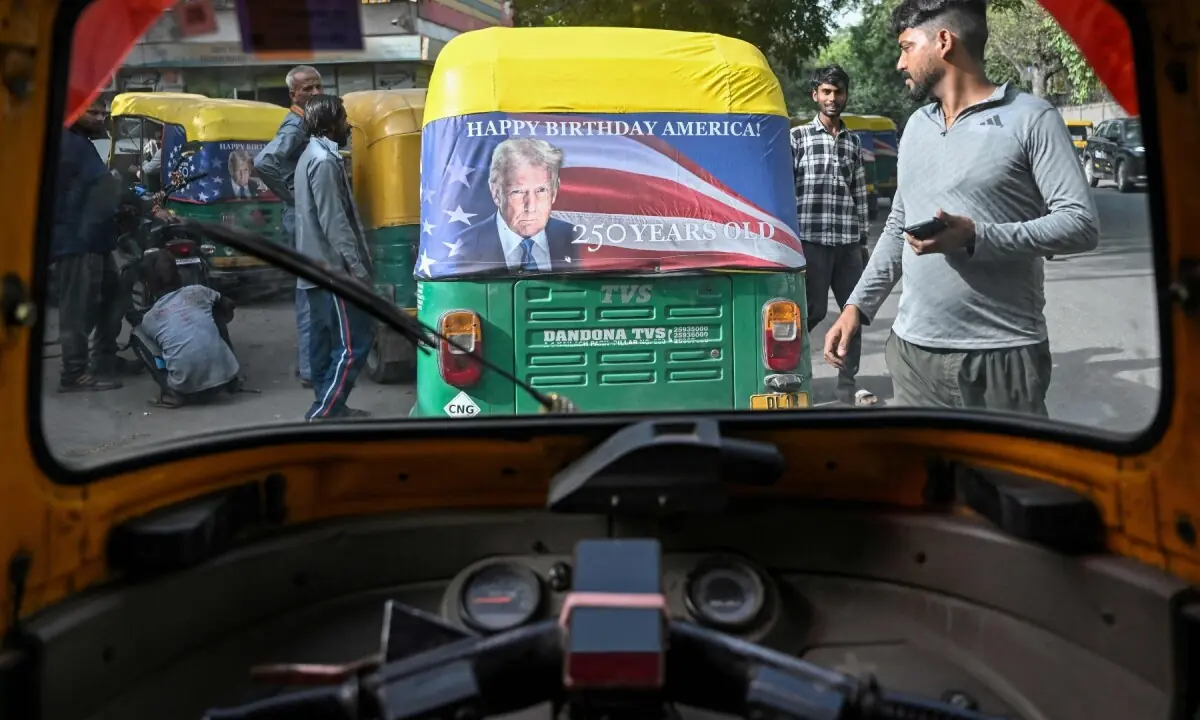 Rickshaws in India's capital get Trump makeover
