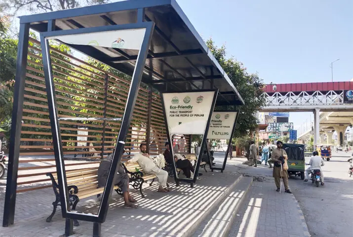 An electric bus shed has been damaged by unidentified persons at Liaquat Bagh in Rawalpindi. — White Star