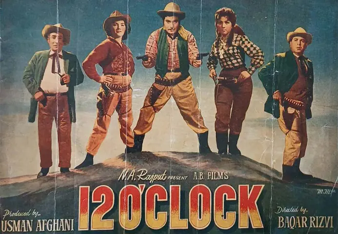  Pakistan tried cowboy-style action in 1961&rsquo;s Bara Bajay [12 O&rsquo;Clock] -Photos courtesy: Sarfraz Fareed Nihash 