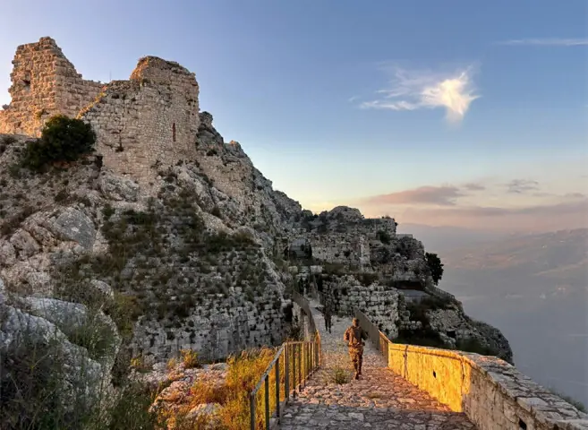 ISRAELI soldiers operate at Beaufort Ridge in southern Lebanon after capturing the historic castle, also known as Qalaat al-Chakif.—Reuters
