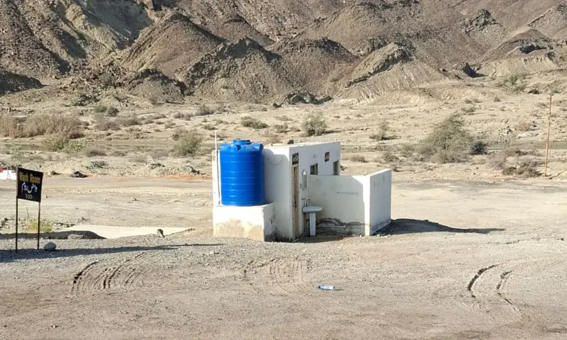 The only washroom at the Talaar Checkpost, featuring proper signage and running water 
