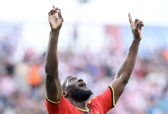   RIJEKA: Belgium&rsquo;s Romelu Lukaku celebrates scoring during the international friendly against Croatia at the Rujevica Stadium.&mdash;AFP 