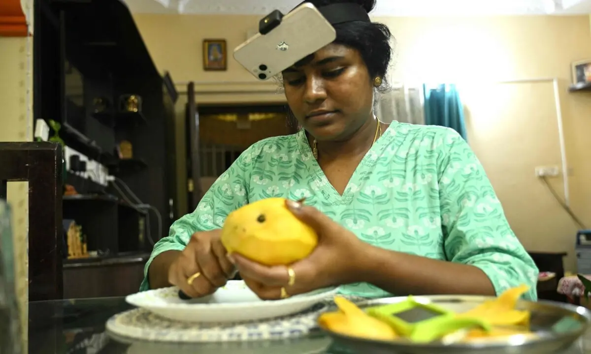 Folding clothes, making coffee and sandwich — Indi