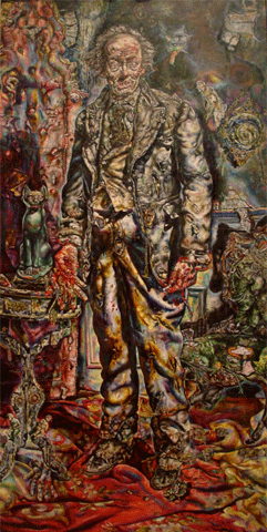 A painting of Dorian Gray by American artist Ivan Albright, which was used in the 1945 film adaptation of the novel, and which now hangs at the Chicago Institute of Art