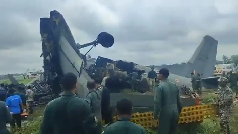 A Screengrab of the crashed Indian Air Force aircraft.