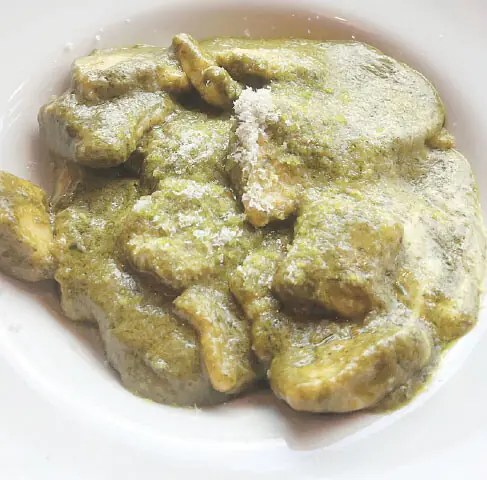 The pesto gnocchi