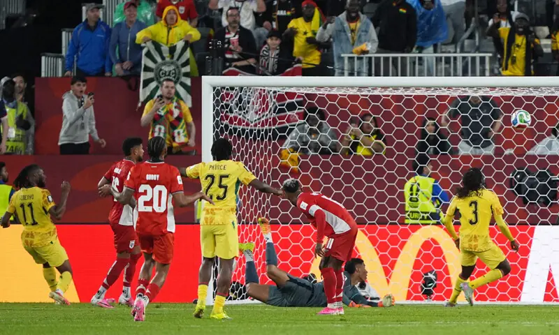 TORONTO: Ghana’s Caleb Yirenkyi scores during the Group ‘L’ match against Panama at the Toronto Stadium.—Reuters