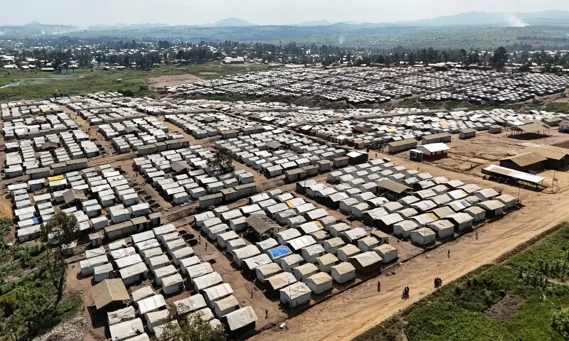 A drone view of the Kigonze displaced persons camp, one month after an Ebola outbreak was declared, in Bunia, eastern Democratic Republic of Congo on June 18, 2026. —Reuters/File