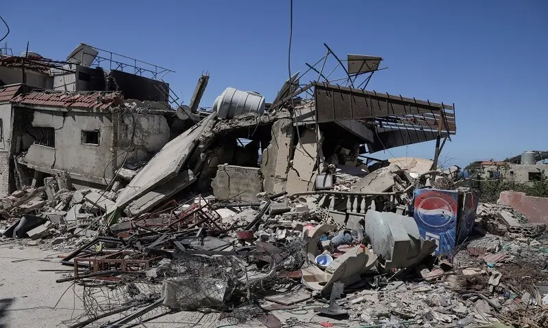 A view of a house and a shop which were damaged by an Israeli strike, in Qlaileh in the Tyre district, southern Lebanon. — Reuters