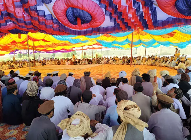 The jirga meets in Rustam Bazaar, Lower South Waziristan. — Dawn