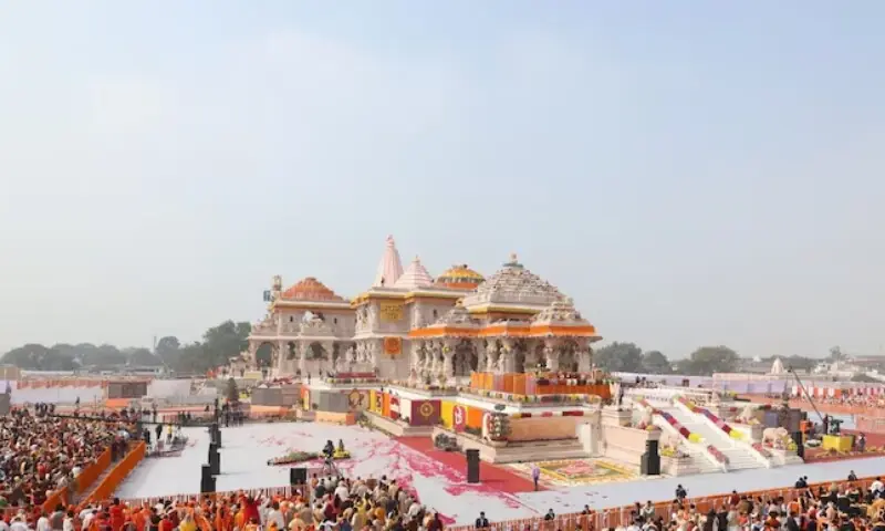 Indian authorities arrest staff accused of theft from temple built on site of razed Babri mosque