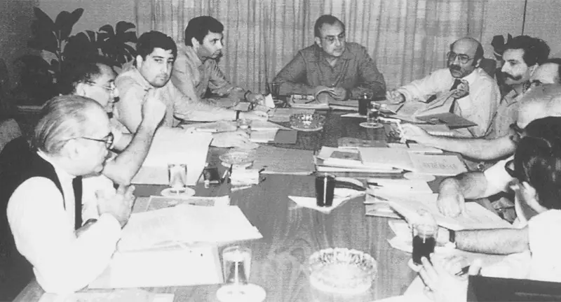  Syed Babar Ali presiding over a Lums board meeting in 1987: the founding of Lums was driven by his vision to create a class of people that would be an asset to the nation, not just graduates | Lums Archive  