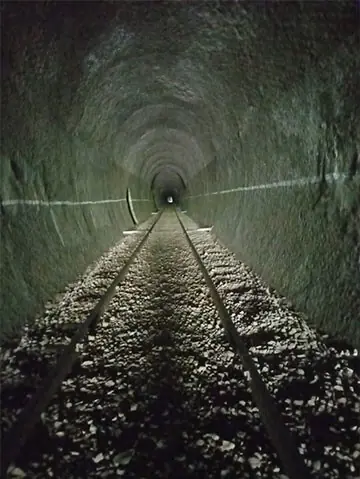  The interior of one of the colonial-era railway tunnels. 