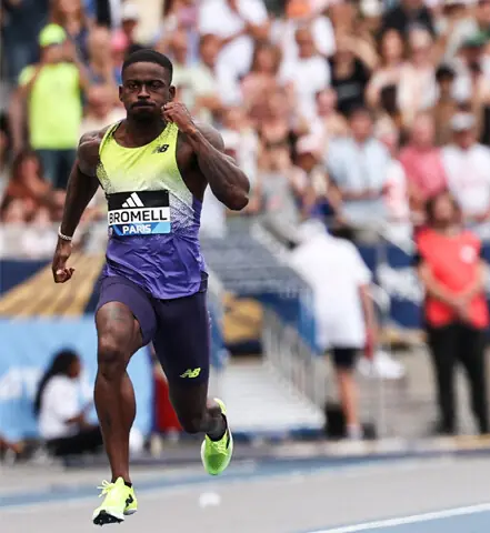   TRAYVON Bromell of the US in action during the 100m final of the IAAF Diamond League at the Charlety Stadium on Sunday.&mdash;AFP  