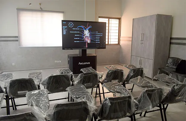  The main lecture room where students will be taught about different diseases and human organs on a computer screen. 