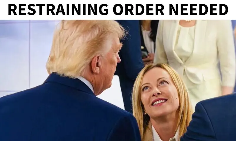US President Donald Trump shared a doctored picture with Italian Prime Minister Giorgia Meloni on July 6, 2026. —Truth Social/@realDonaldTrump