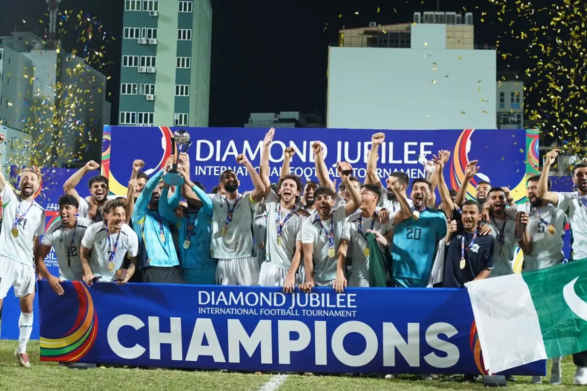 Pakistan won their first tournament title in 74 years at the Diamond Jubilee International Football Tournament in jUne 2026. — Photo courtesy PFF